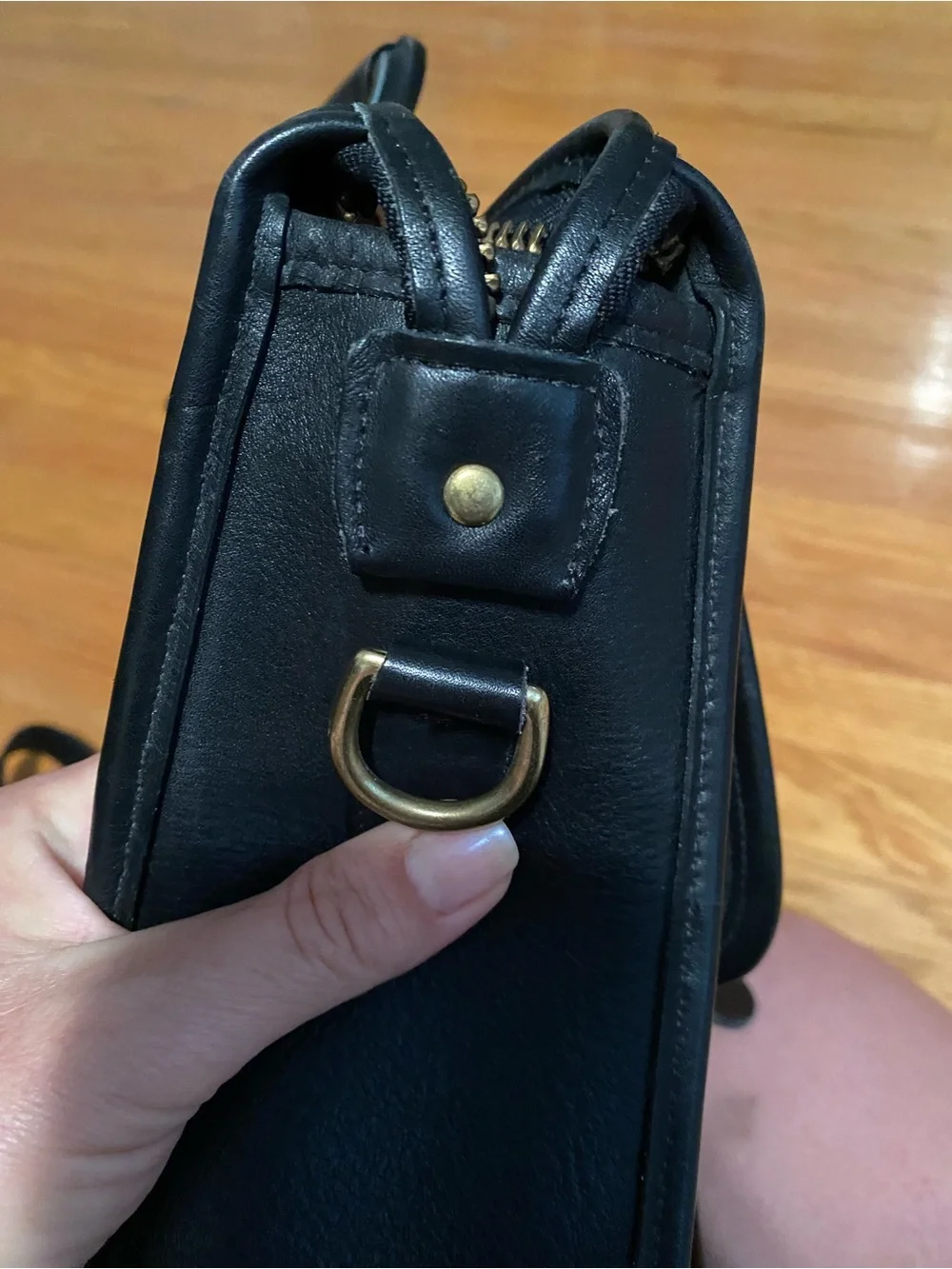 Coach Black Leather Briefcase with Gold Buckle Harrison style 5283
